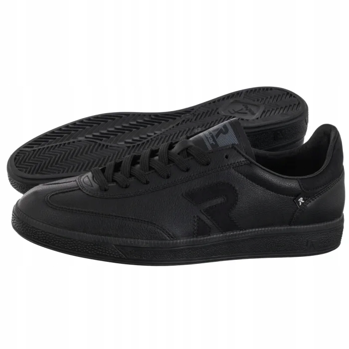 Buty Skórzane Męskie Sneakersy Rieker Czarne U2200-02 Black