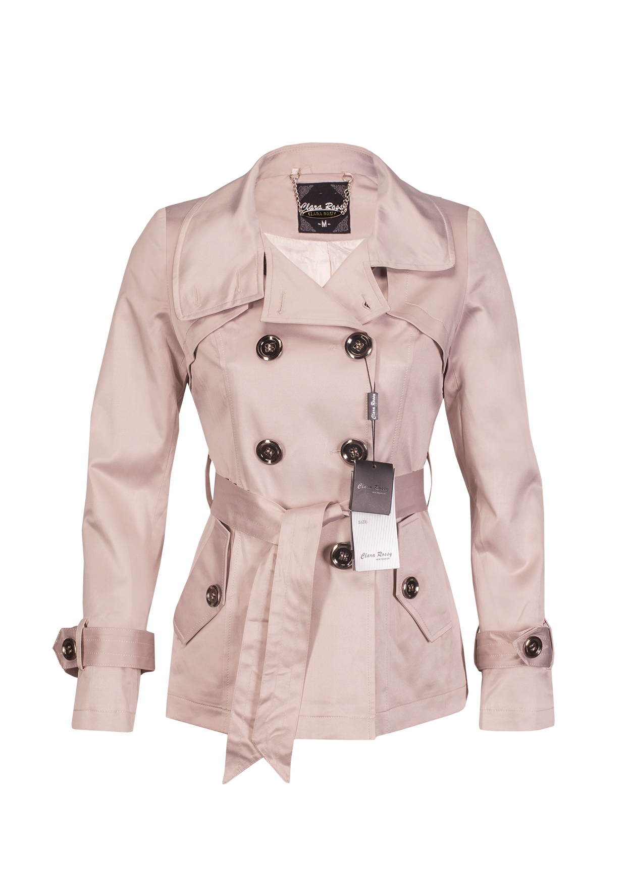 

Wiosenno-letni Krótki Trencz Guziki XXL , Beżowy