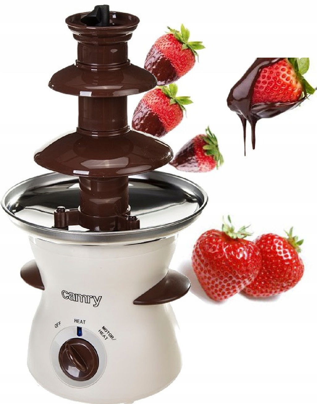 Fontána Na Čokoládu 500 ml Fondue 3 úrovně Svatební Hostina Narozeniny pro děti