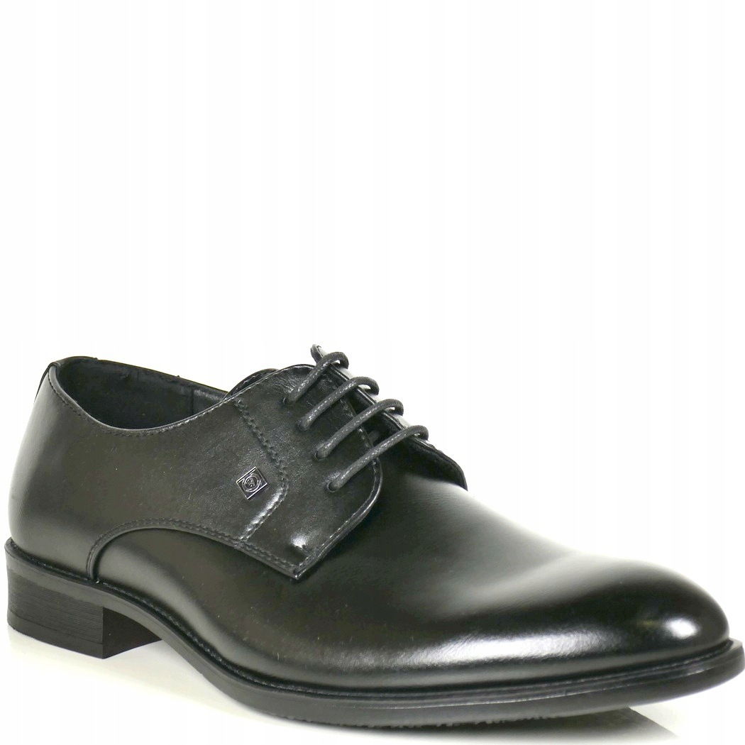 Pánské Polobotky Oblekové Elegantní Černé Hladké Šněrovací J6