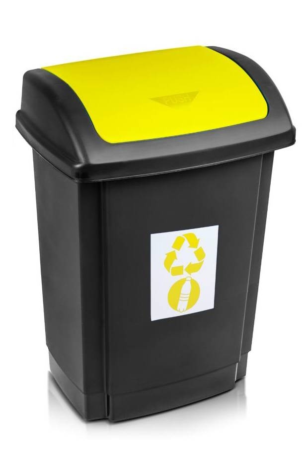 výklopný koš na třídění odpadků, nádoba 15 l, žlutá barva
