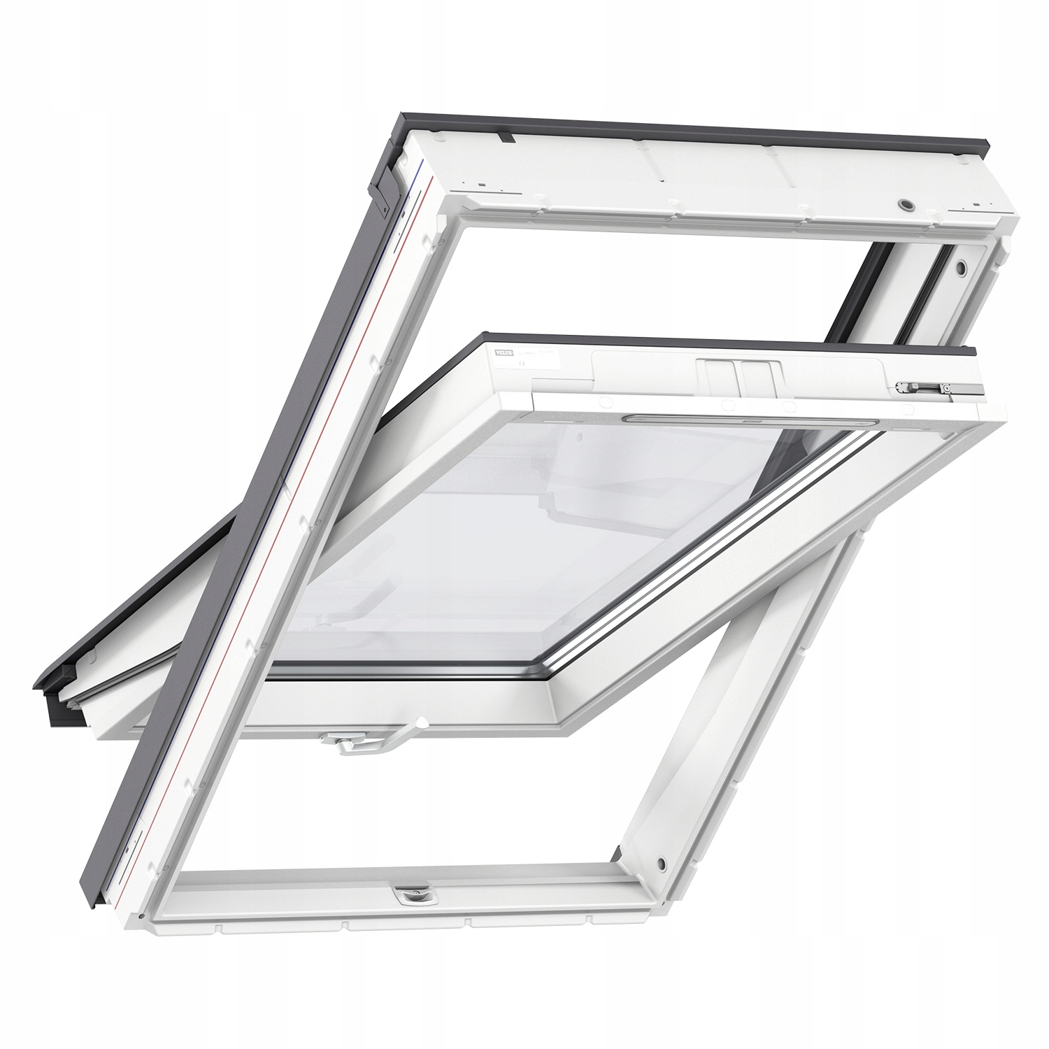 Okno Dachowe Dolne Obrotowe 78x140cm Velux Glu MK08 0061B Białe 3-szybowe