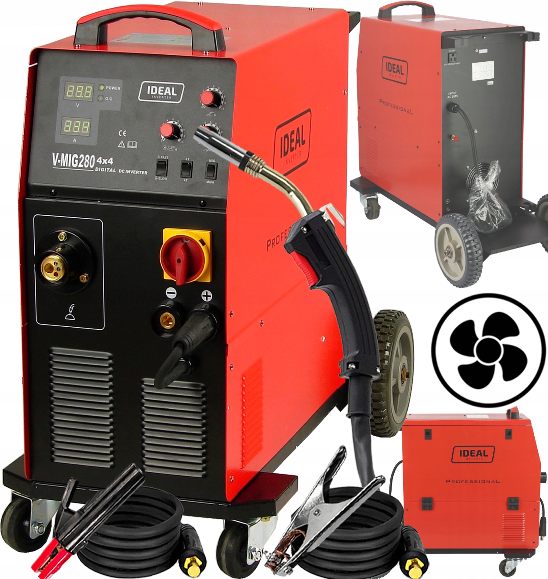 Invertorová Svářečka Migomat Poloautomat Ideal V-mig 280 4x4 Digital Mma