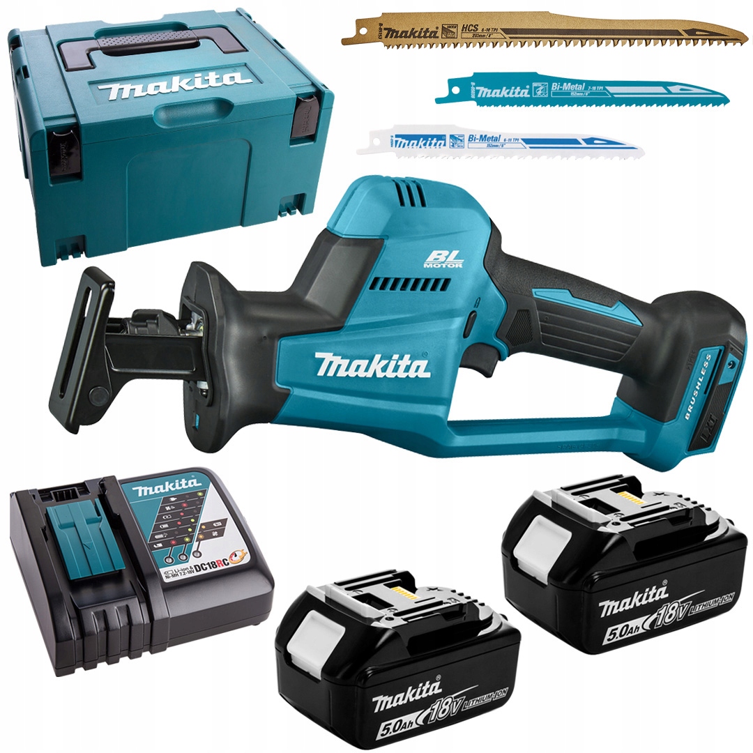 Akumulátorová jednoruční pila ocaska pila 18V 2x5Ah Makita DJR189RTJ
