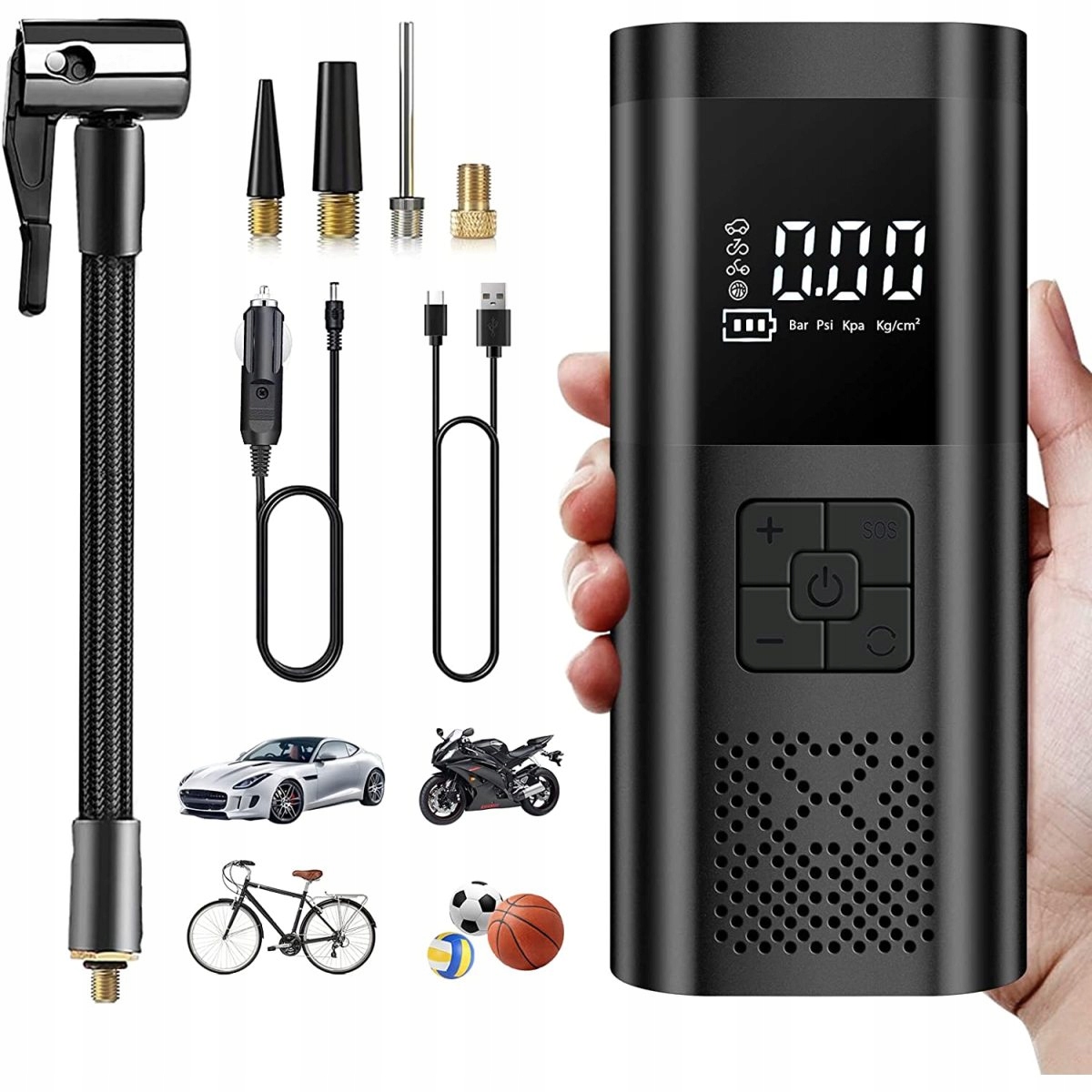 Elektrická vzduchová pumpa Mobilní multifunkční kompresor 6000 mAh 150PSI
