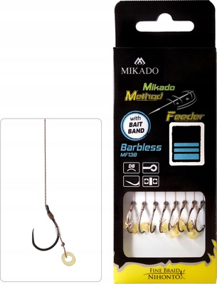 Mikado Przypon Method Feeder z gumką Hak nr 8 Plecionka 0,14mm 10cm