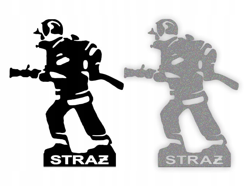 STRAŻ - Naklejka na samochód na auto - ODBLASKOWA
