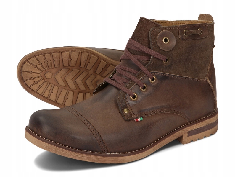 BUTY MĘSKIE SZTYBLETY OCIEPLANE SKÓRA 812 BRĄZ 44 Model SZTYBLETY