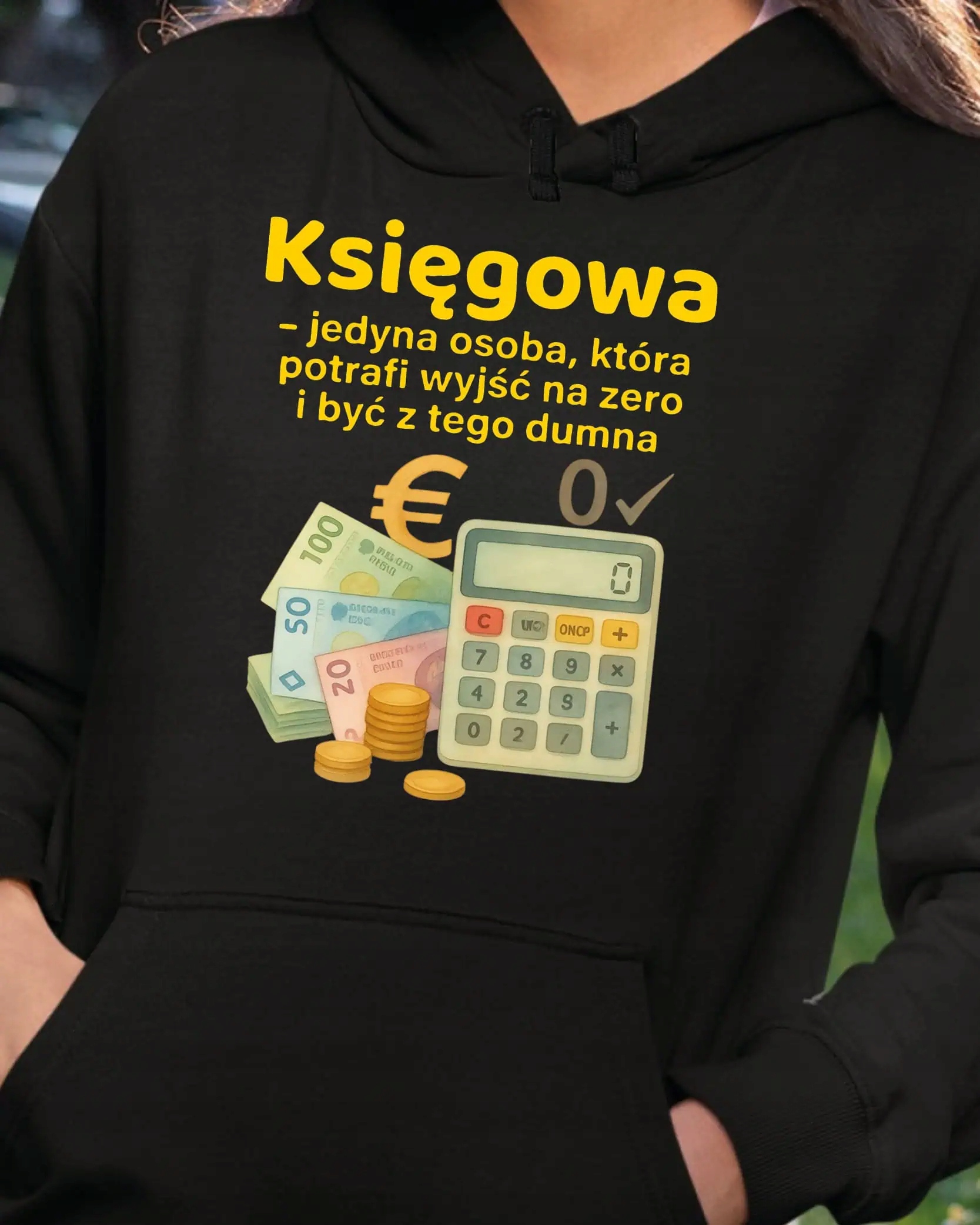 Dárek pro účetní Vtipná Mikina s kapucí Černá M