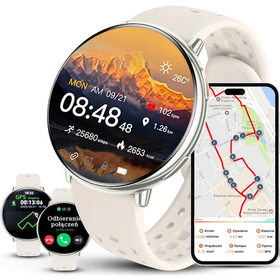 Dámské hodinky Chytré Hodinky Rbn s Gps Kompasem Barometrem Hovory Baterie 300