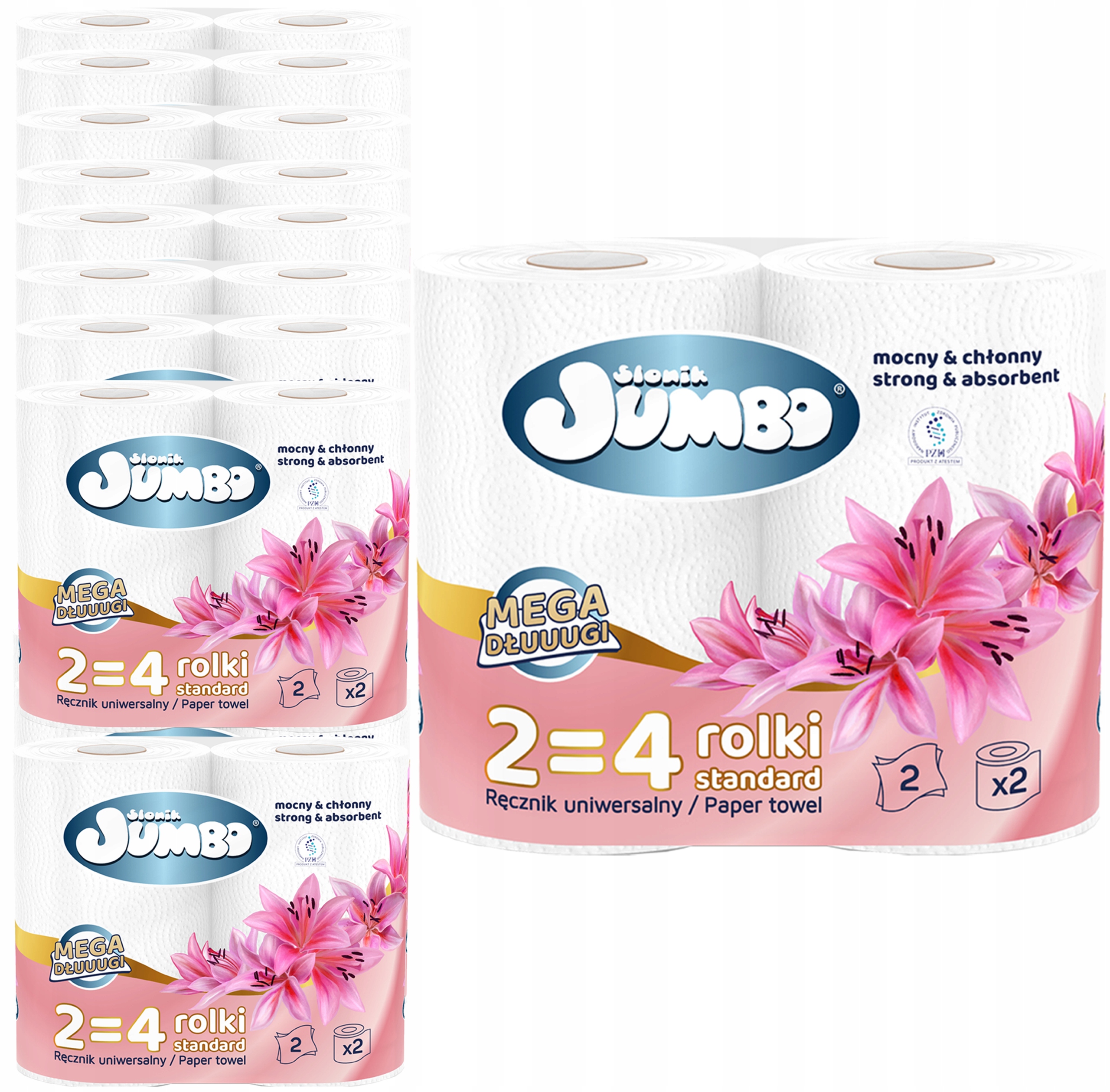 Papírový ručník Słonik Jumbo 2W 2760 listů Celulóza 570 metrů 30 rolí