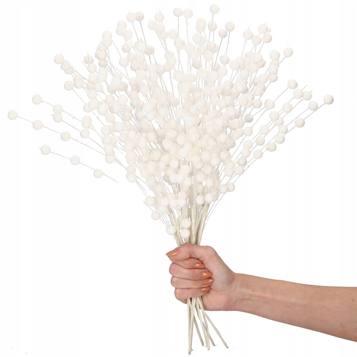 

Gałazki Brokatowe Świąteczne Białe Kulki 45cm 10x
