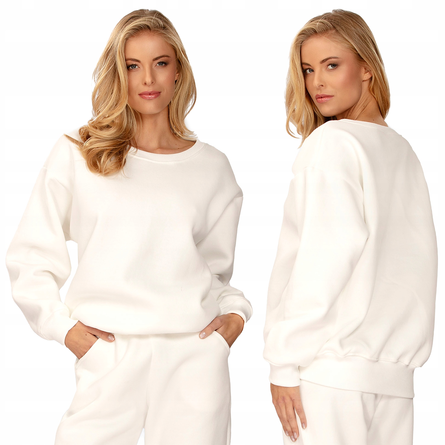 Dkaren Rehema-Bl ecru 2XL teplá Oversize Mikina nerozepínací