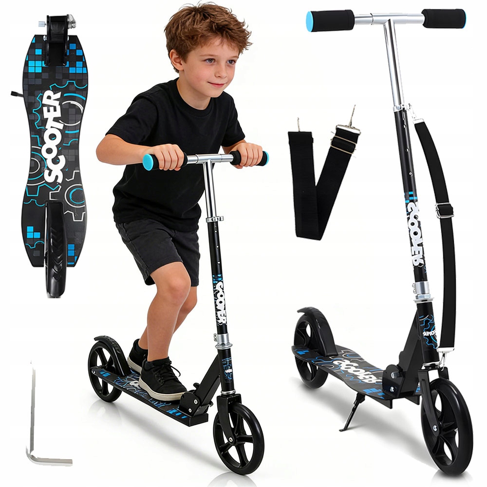 Hulajnoga Miejska Dwukołowa Dzieci Hamulec Tarciowy Odporna Metalowa Rama