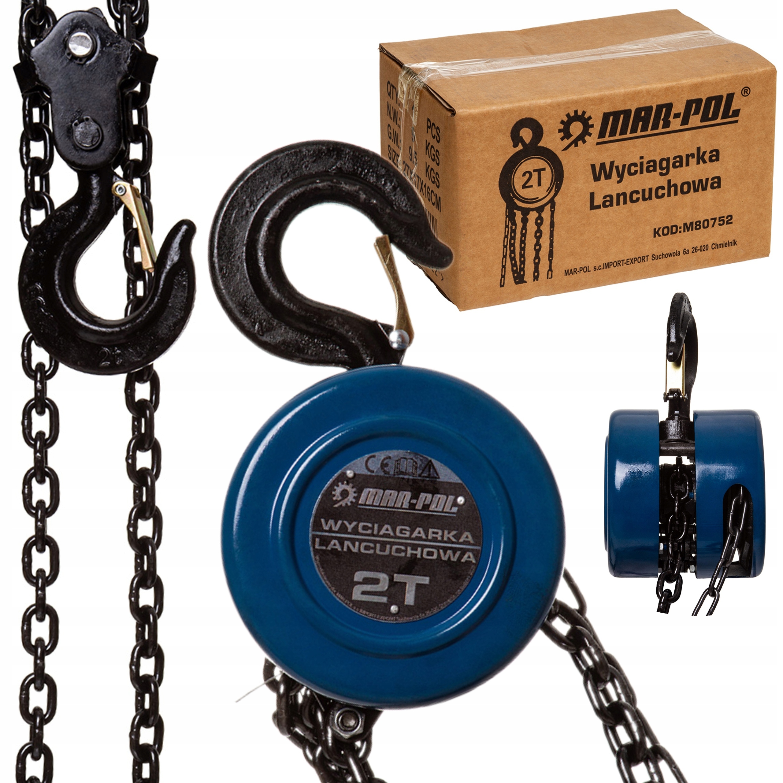 Řetězový Naviják Ruční 2T Mar-pol M80752
