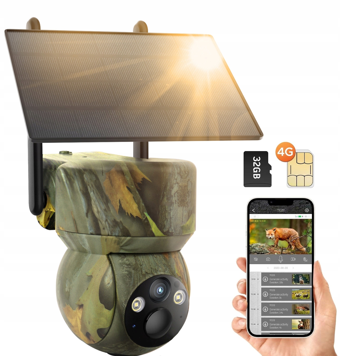 Venkovní Ip kamera s Sim kartou 4G S Odolnou Baterií 3Mpx 2K Smart Pir