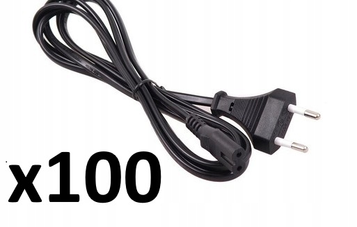 100X Napájací kábel 230V osmička 1,2 m Rtv domáce spotrebiče 2PIN jazvečík 120 cm Kepler