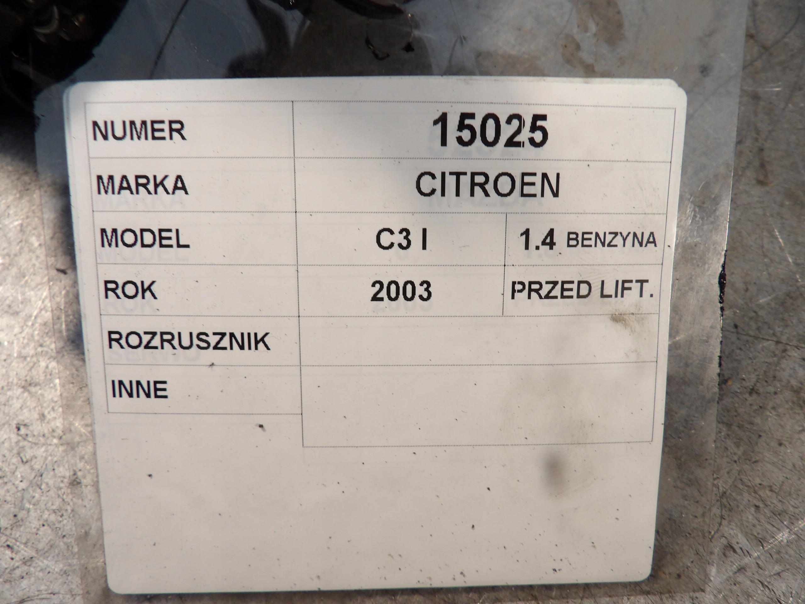 Citroen C3 and starter D6RA572