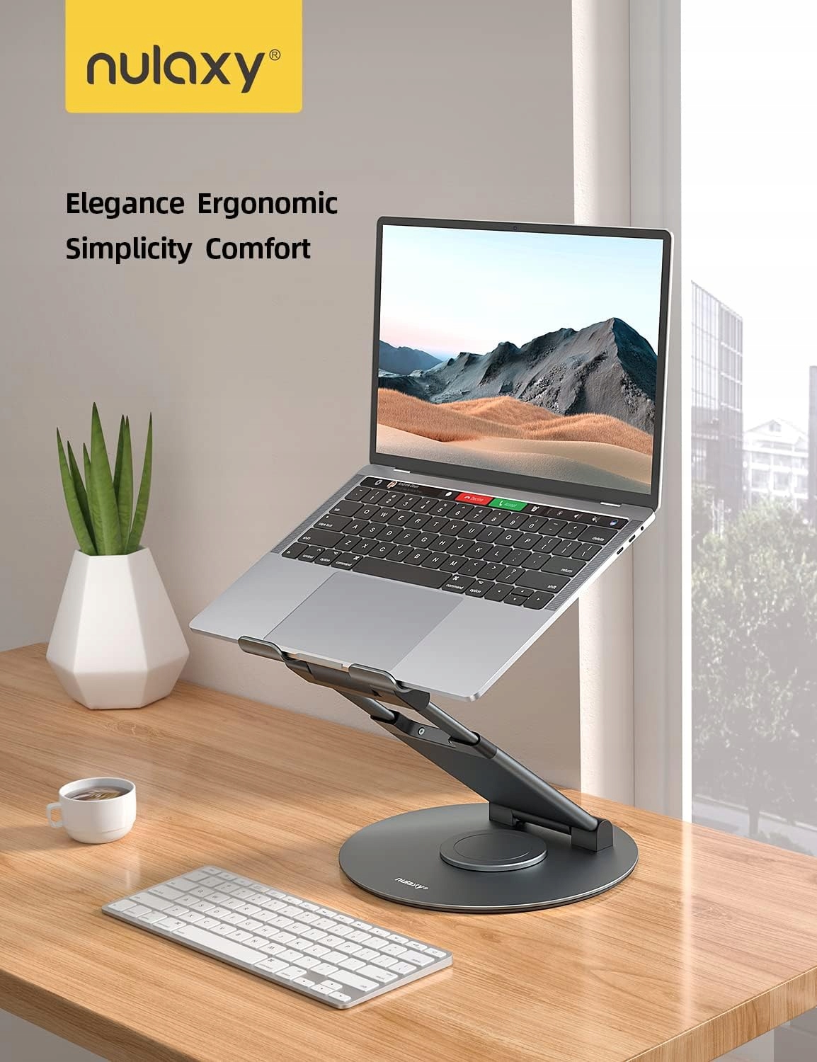 NULAXY ERGONOMICZNY REGULOWANY STOJAK NA LAPTOP DO 17 CALI 360 STOPNI — miniatura 8