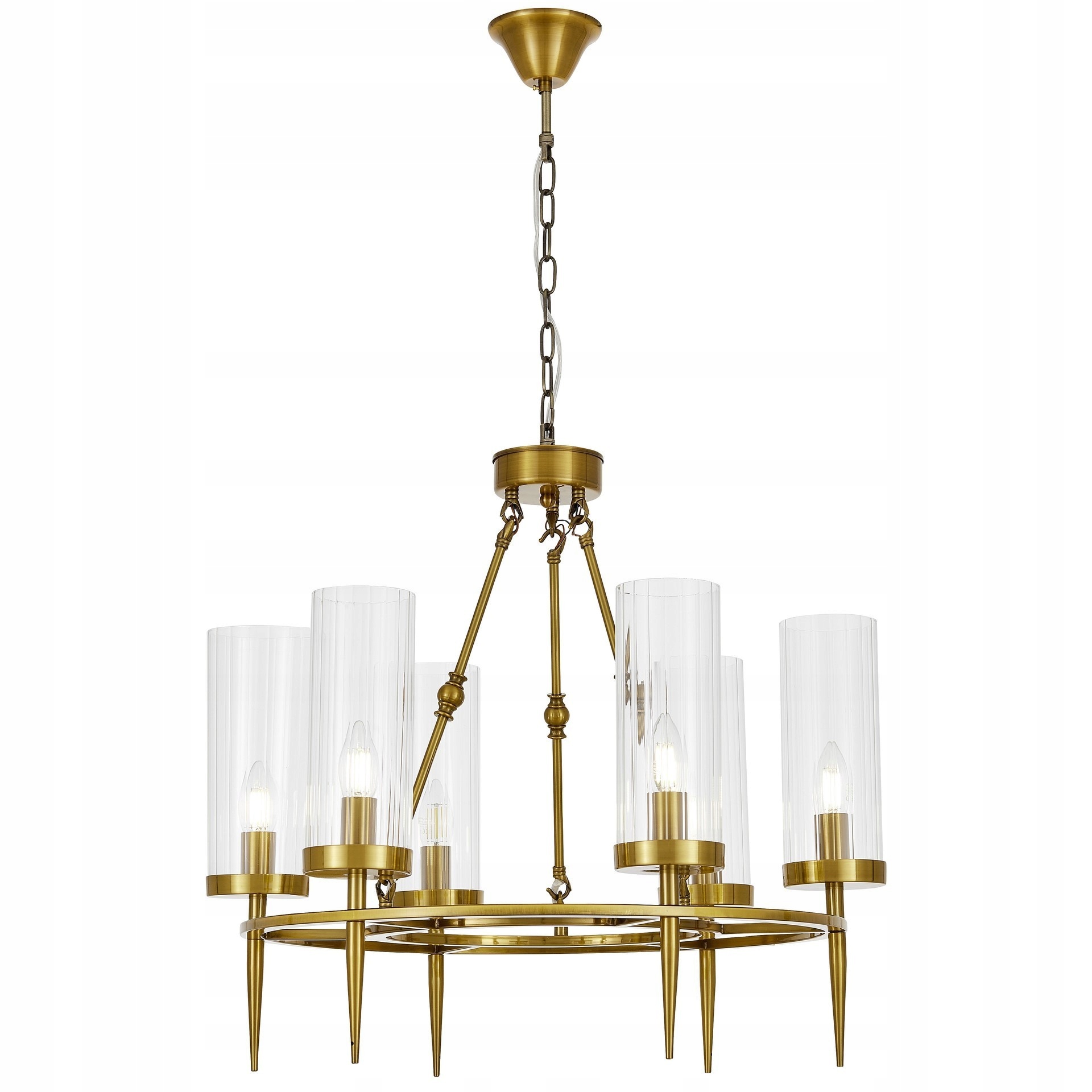 Lampa Wisząca Sufitowa Żyrandol Nowoczesny Mosiężny Moratti W6 Lumina Deco