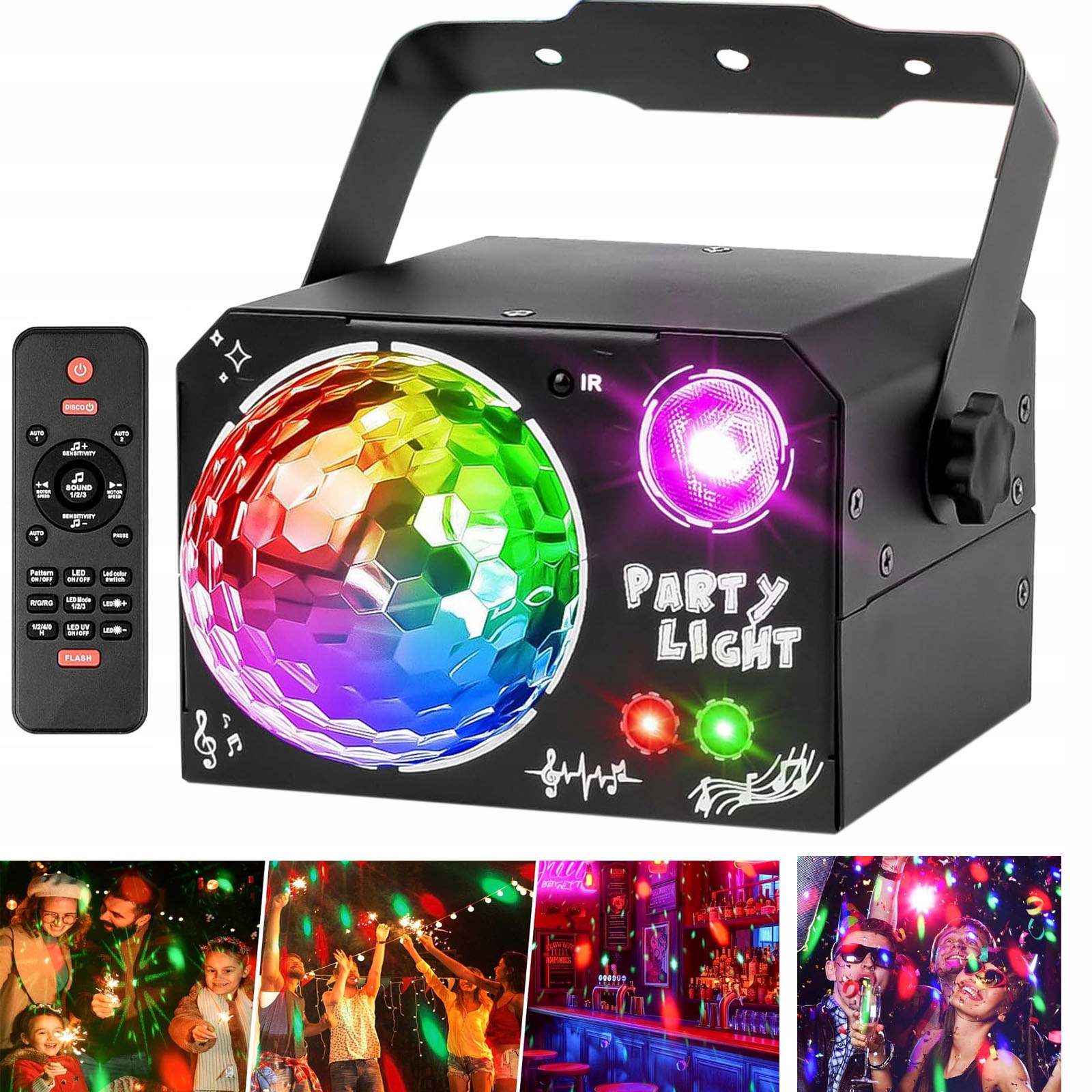 4V1 Disco Dj Party Projektor Scénické Osvětlení Led Rgb Uv