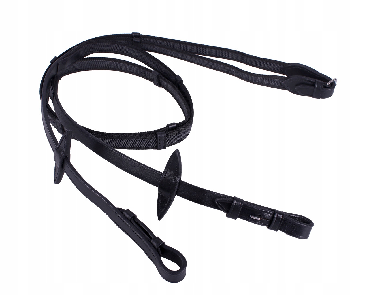 Wodze podgumowane ze stoperami black Shetty Qhp