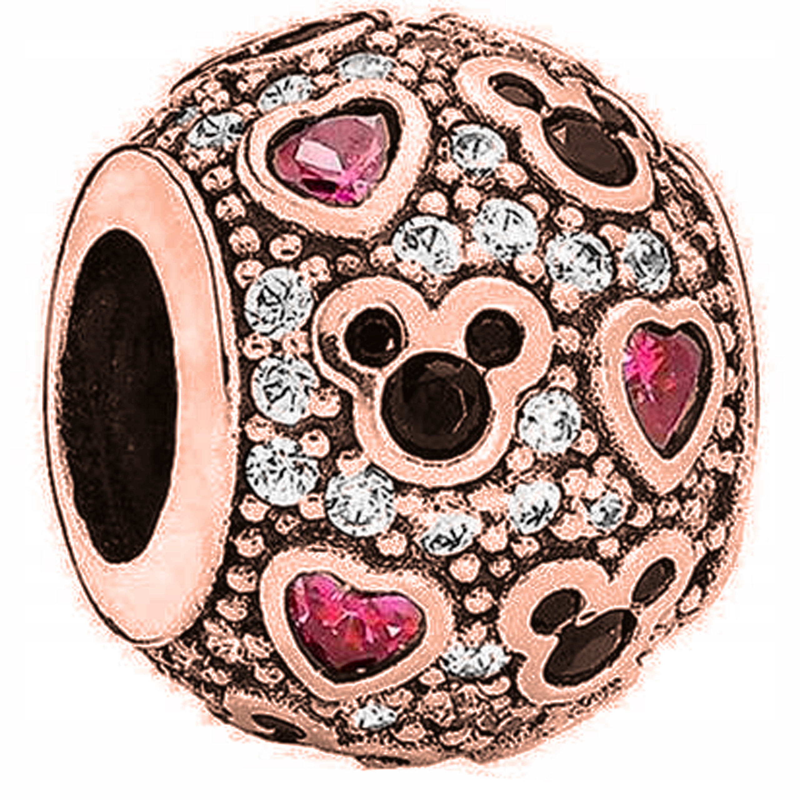 

Charms koralik myszka minnie srebro różowe 925