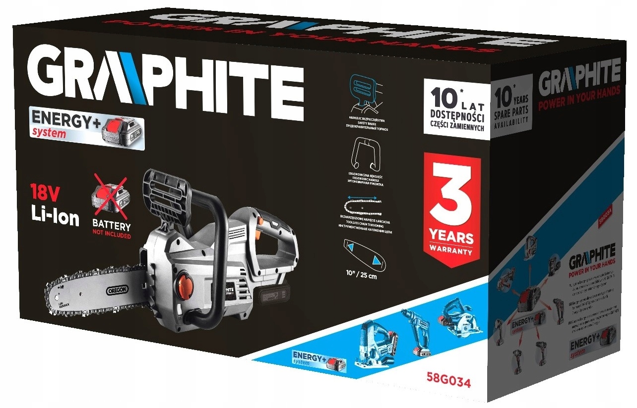 Pilarka piła łańcuchowa akumulatorowa Graphite 18V Marka Graphite