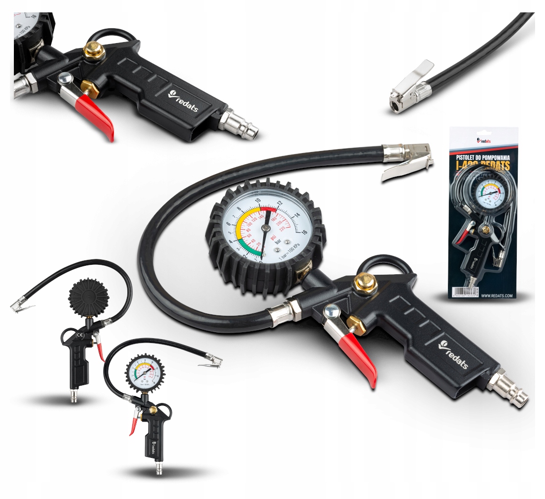 Пистолет для накачки колес с манометром Redats и-420