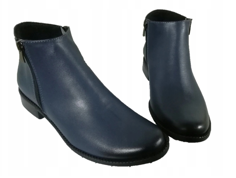 

19. Uniwersał botki z dwoma zamkami skóra nat.