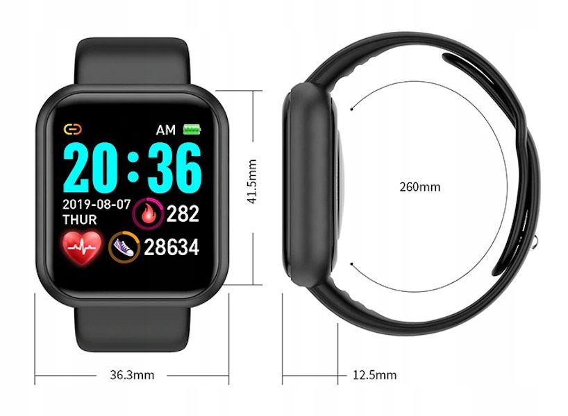 SMARTWATCH ZEGAREK IPHONE SAMSUNG HUAWEI 3 KOLORY Model inny
