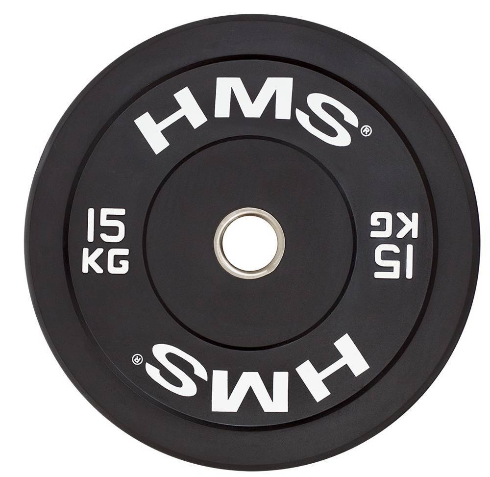 Závaží Olympijský talíř na Osa Gumová činka pro cvičení 15 kg Hms