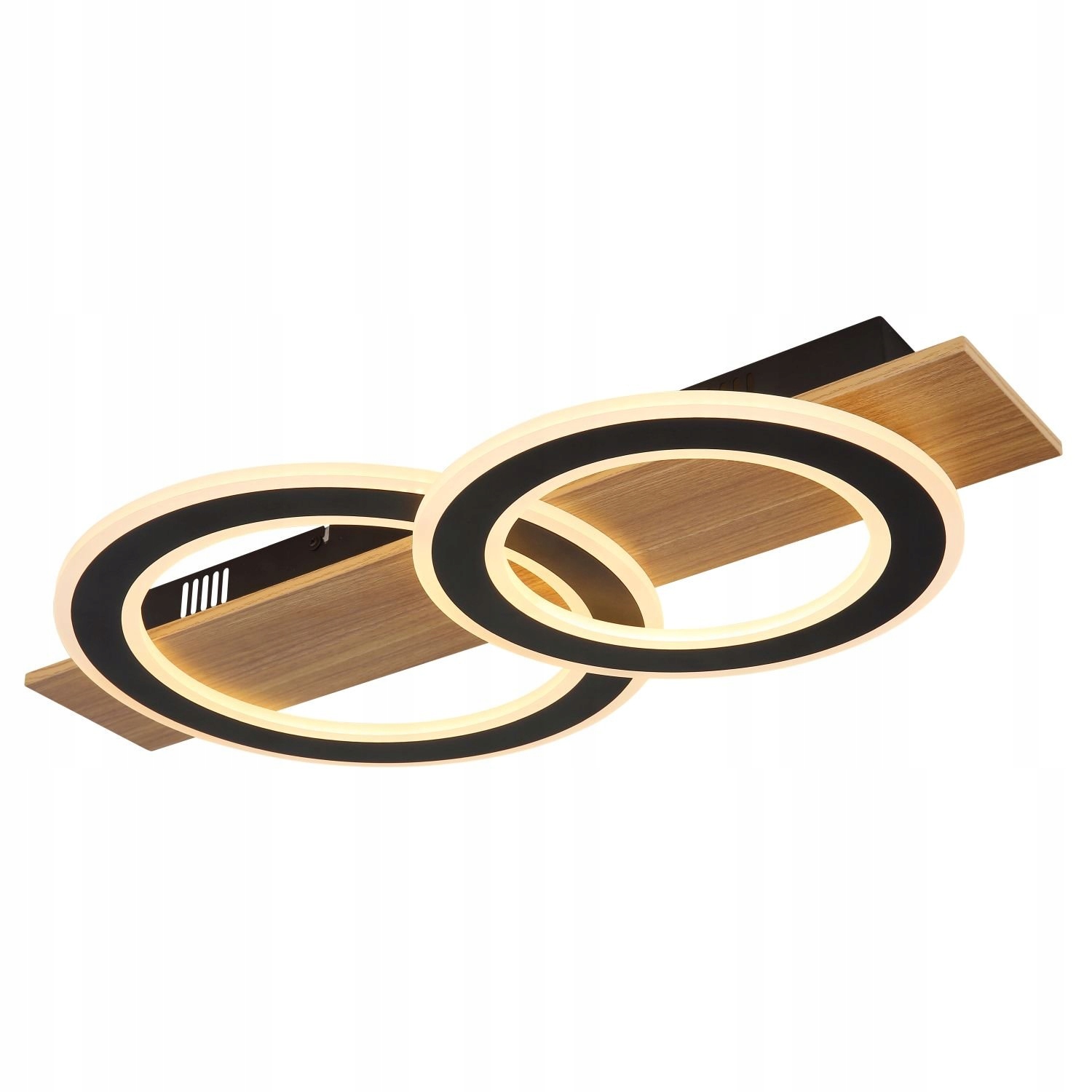 Led stropná lampa 40W Jayden Globo imitácia dreva čierna matná