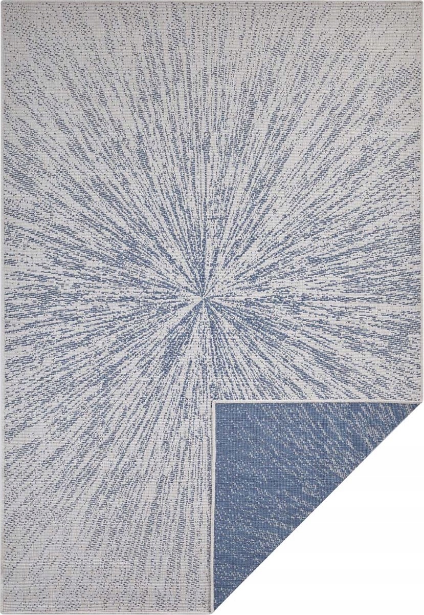 Modrý obojstranný koberec s plochým tkaním 160 x 230 cm