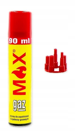 

Gaz do zapalniczek zapalarek Max 90ml kartusz