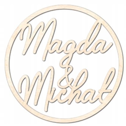 

Koło z imionami na ślub wesele 50cm 30 czcionek