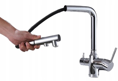 Trojcestná batéria LiVra Chrom Oceľová Ww výtoková