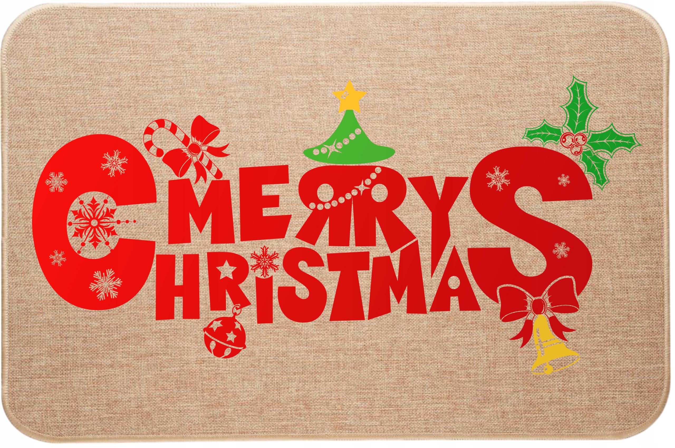 Vánoční lněná rohožka Veselé Vánoce Vánoční Dárek