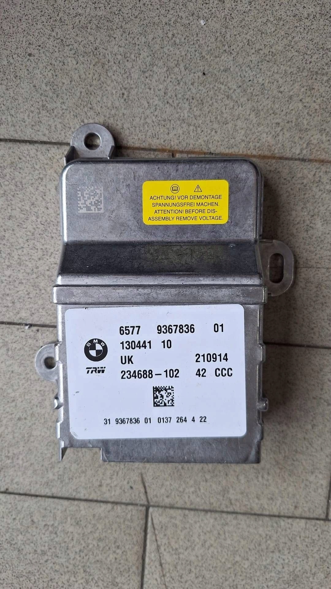 modulo SENSOR Centralina airbag airbag BMW i3 9367836
