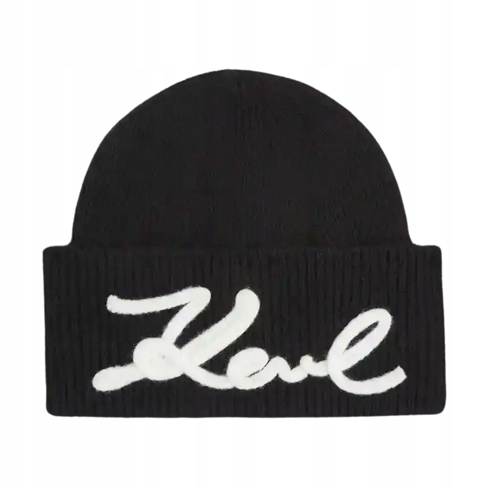 Karl Lagerfeld Černá dámská čepice s příměsí vlny