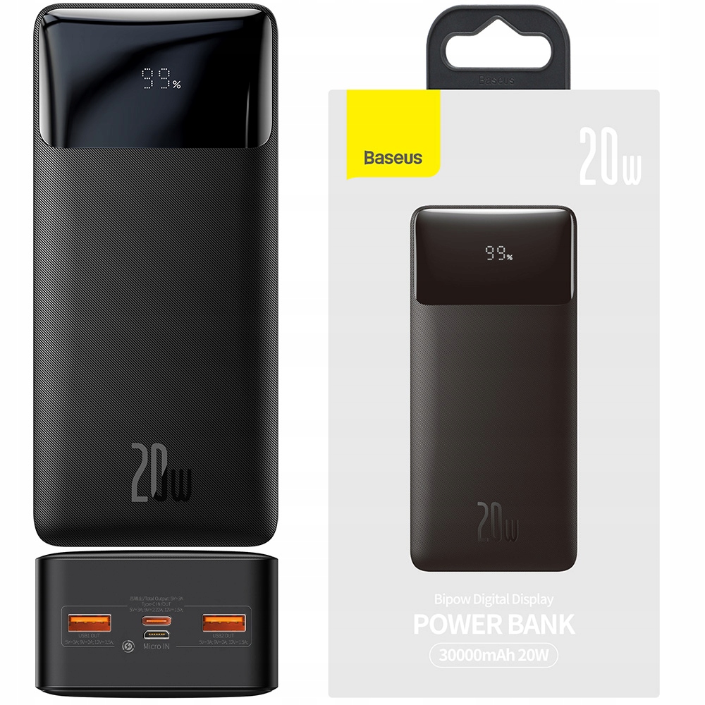 

Baseus Powerbank 30000mAh 2x Usb-a Usb-c Pd 20W