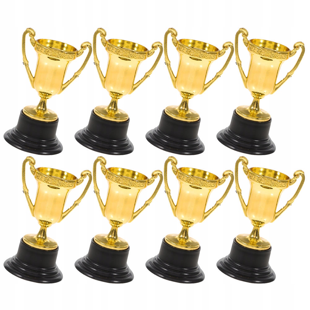8 Szt. Małe Złote Trofea Dla Dzieci Plastikowe Ozdoby