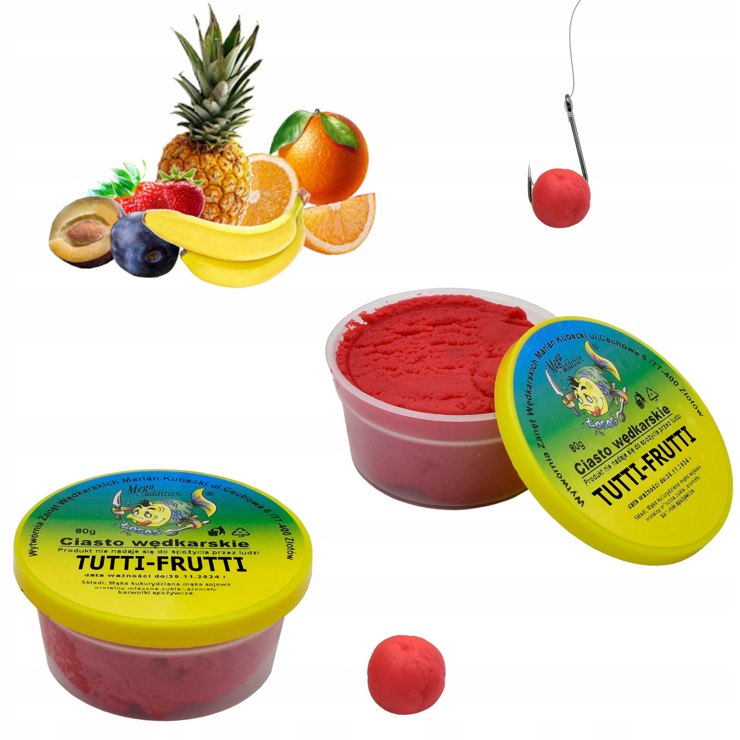Gotowe Proteinowe Ciasto Wędkarskie 80g Tutti frut owocowe ciasto