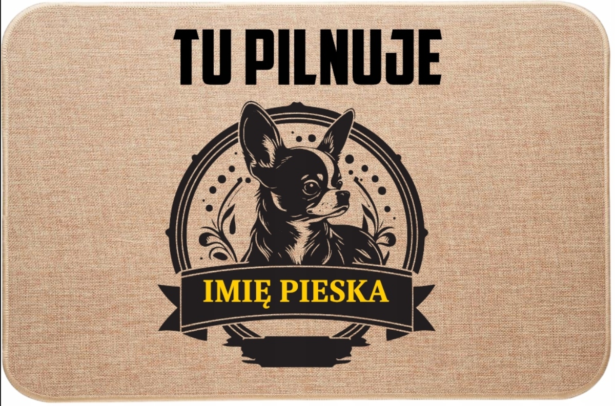 Lněná Vstupní Rohožka Tu Hlídá Jméno Čivava