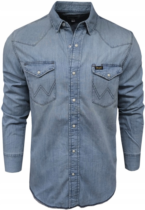 WRANGLER KOSZULA jeansowa REGULAR FIT icy blue XXL