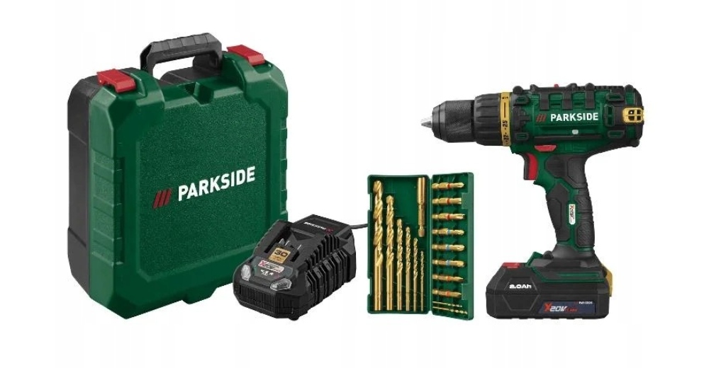 Aku Vrtačka Parkside Pabs 20 Li G8 45 Nm 2 aku 2 Ah 72 příslušenství