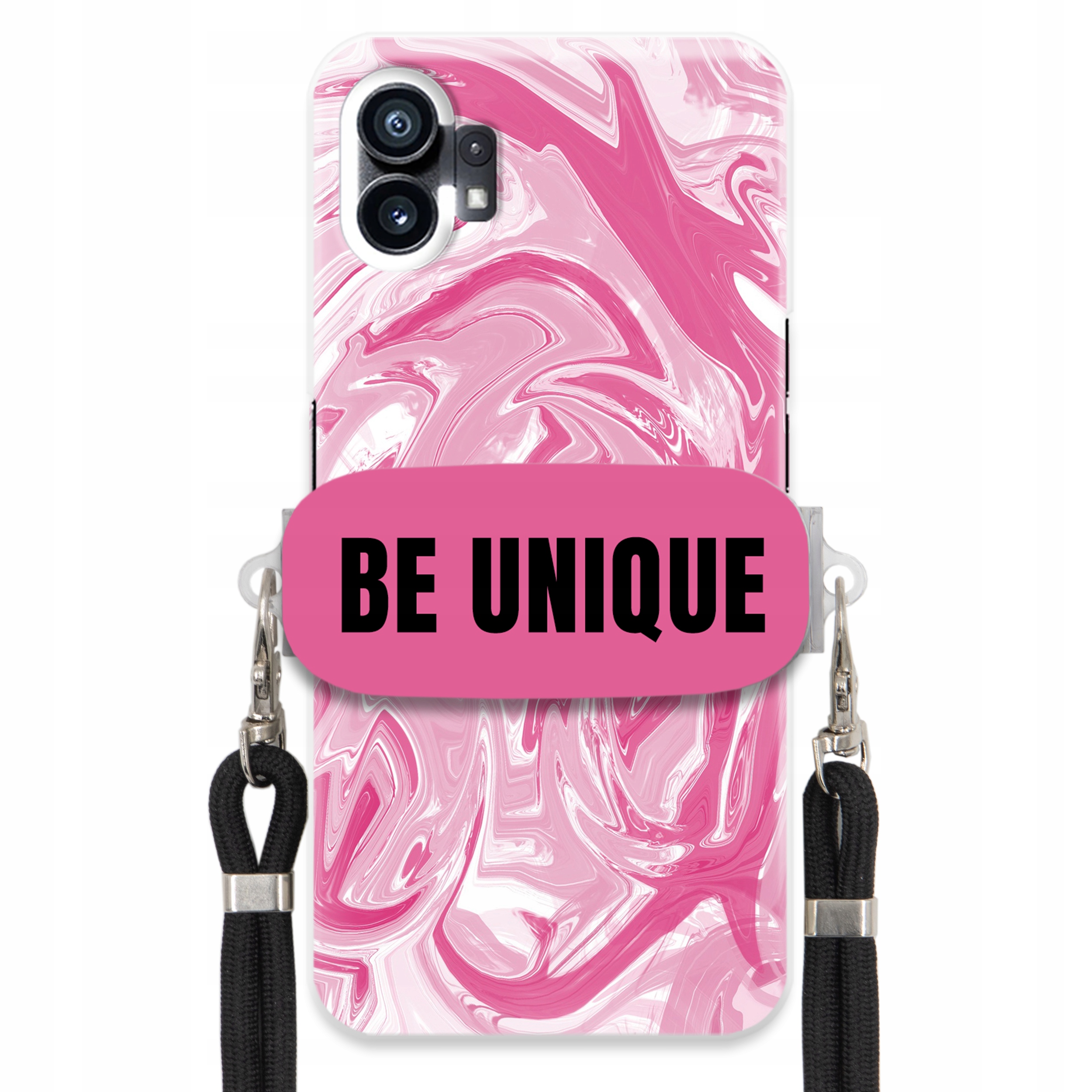 Puzdro na Nothing Phone 1 Case držiak Šnúrka Čierna Ružová Mramor Unique