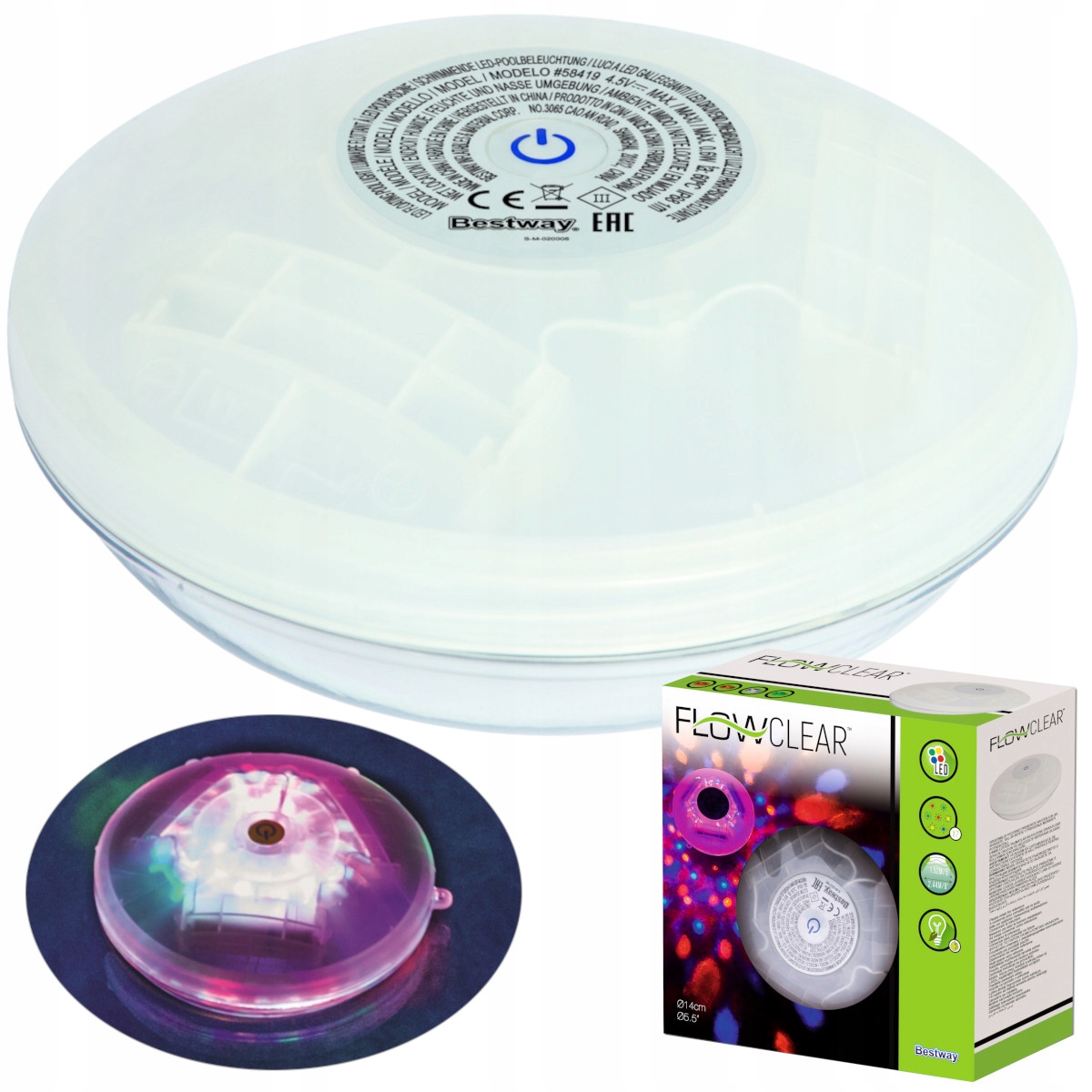 LAMPKA OŚWIETLENIE DO BASENU LED PŁYWAJĄCA BESTWAY EAN (GTIN) 5905108459505