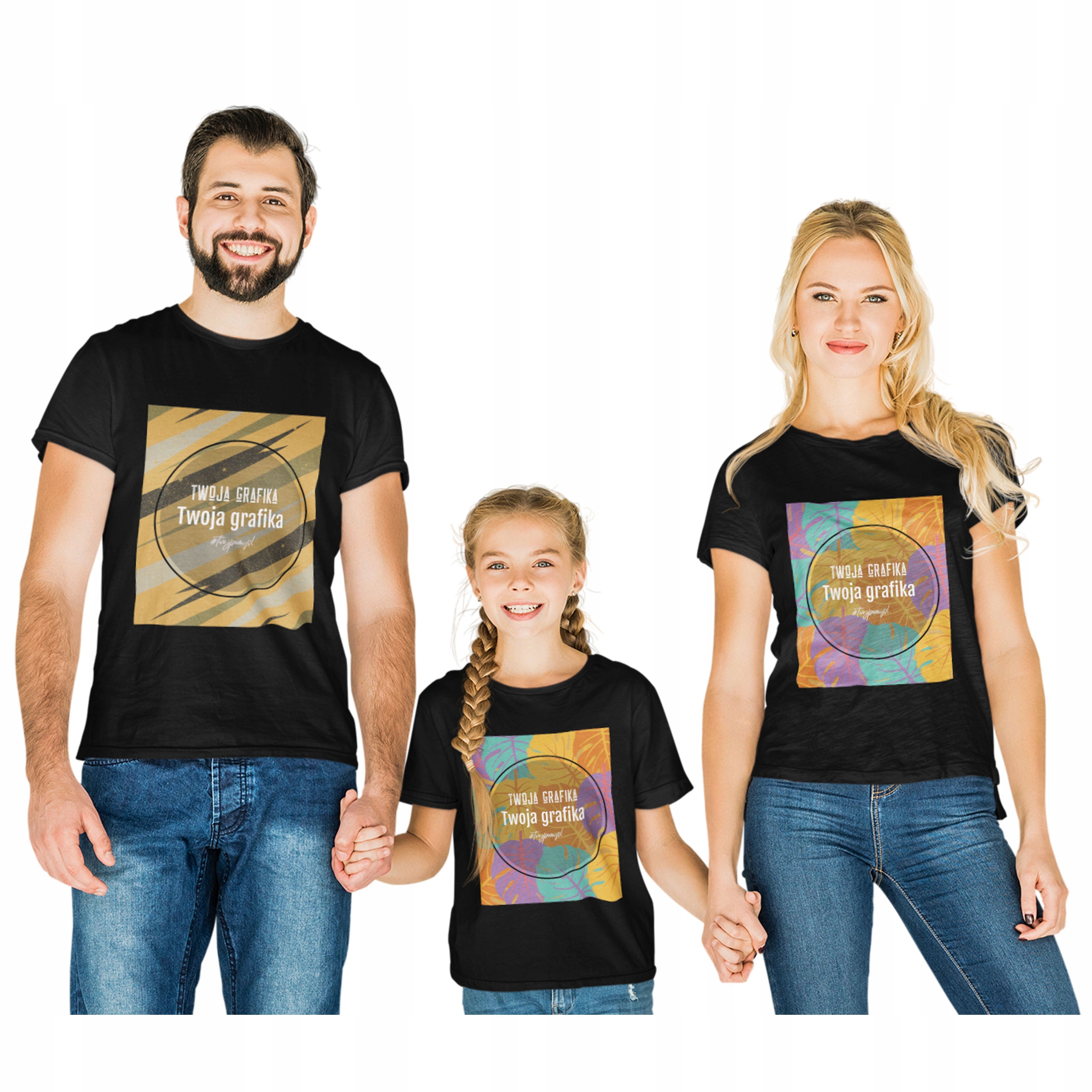 KOSZULKI DLA RODZINY WŁASNYM NADRUKIEM ZDJĘCIEM Marka LOGOSTORE