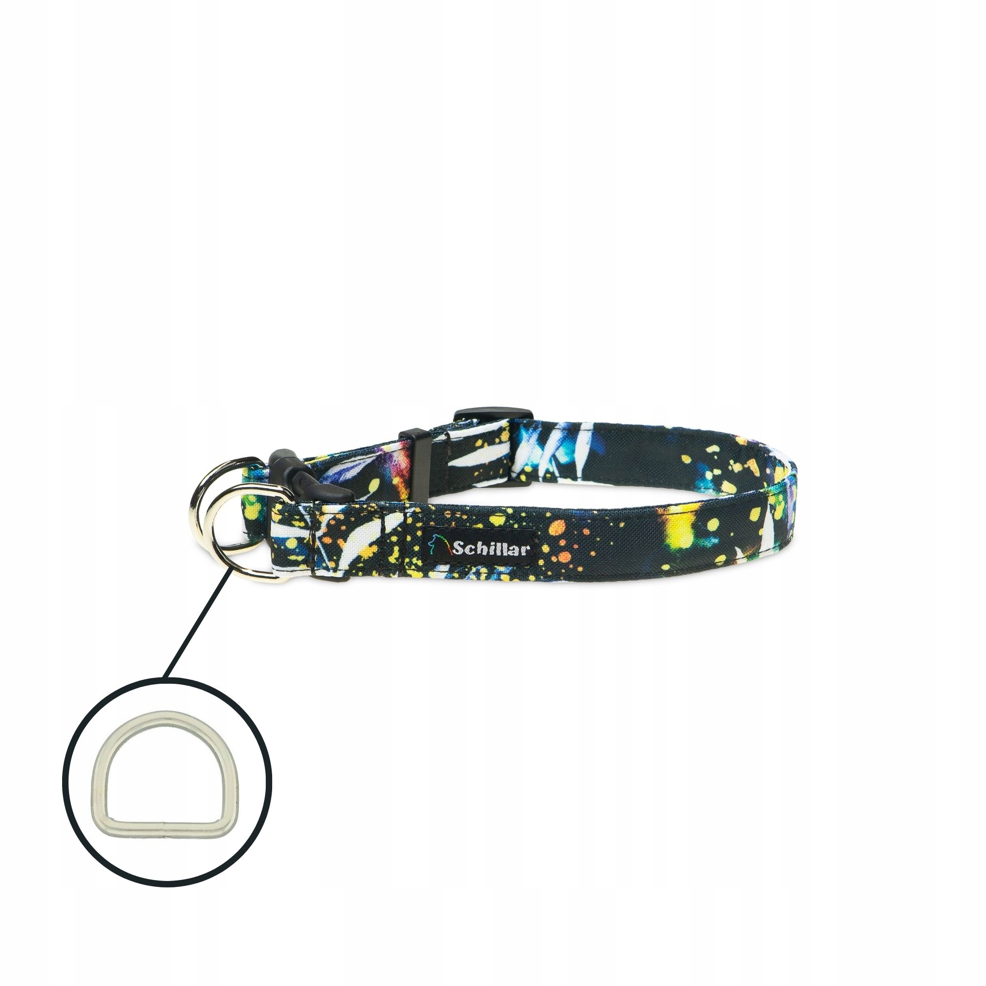 Levně Obojek na sponu double lock pro velkého psa s fantazijními listy L XL 40-60 cm